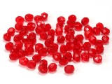 25 Glasschliffperlen Transparent Rubin 6mm