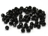 40g Glasschliffperlen 4mm - satt Schwarz