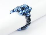 Breiter Blumenring in Light Blue