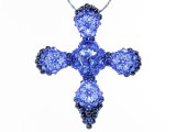 Drop-Cross mit Raute im Swarovski Perlenmix