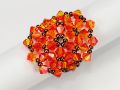 Gro�er runder Blumenring Fireropal