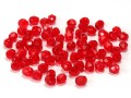 25 Glasschliffperlen Transparent Rubin 6mm