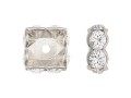Swarovski Rondell Square - silberfarbig, nickelfrei 6mm