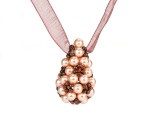Blumen Tropfen aus Crystal Pearls in Peach